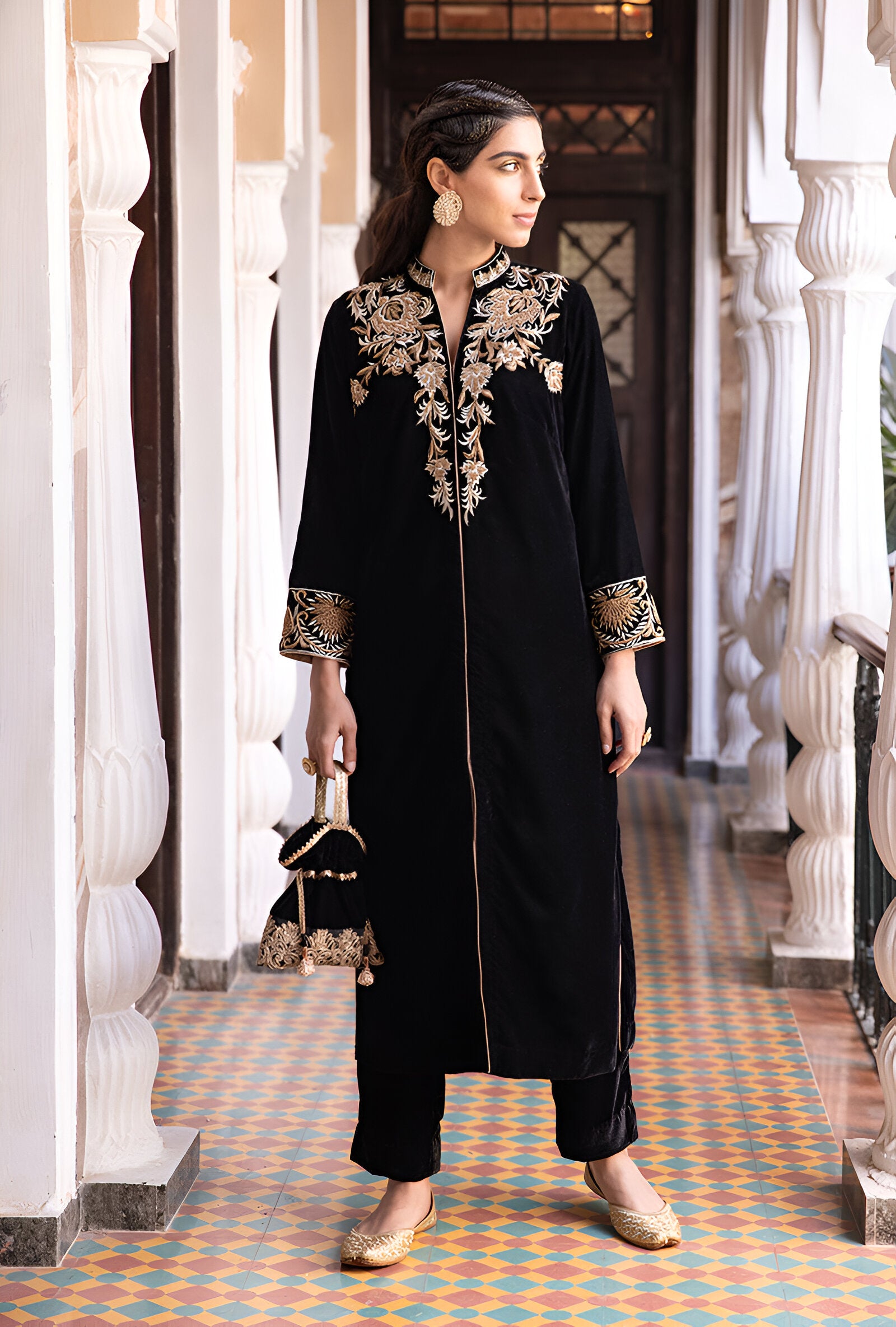 Luxe| Embroidered Velvet