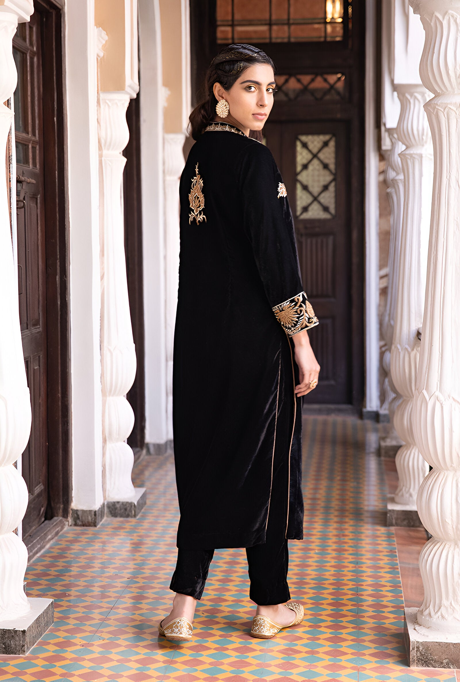 Luxe| Embroidered Velvet