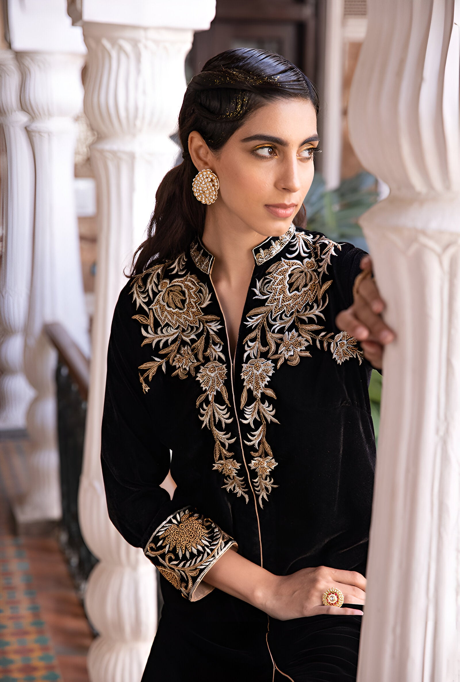 Luxe| Embroidered Velvet