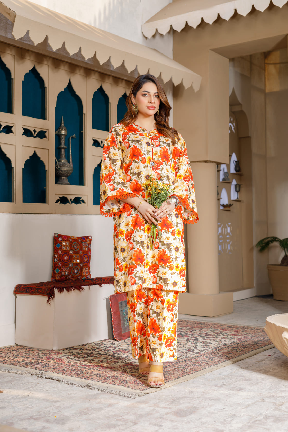Printed Dress 2Piece Khaddar