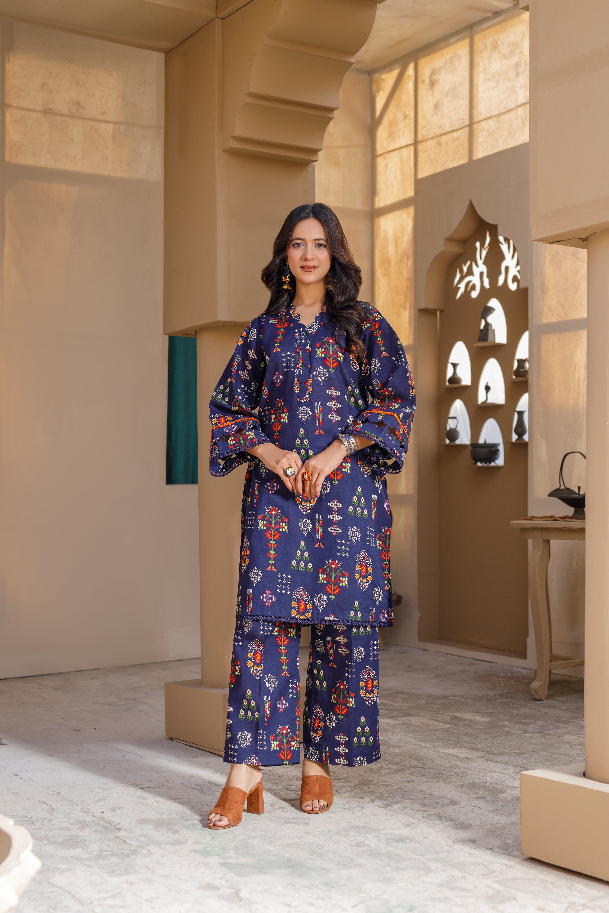 Printed Dress 2Piece Khaddar