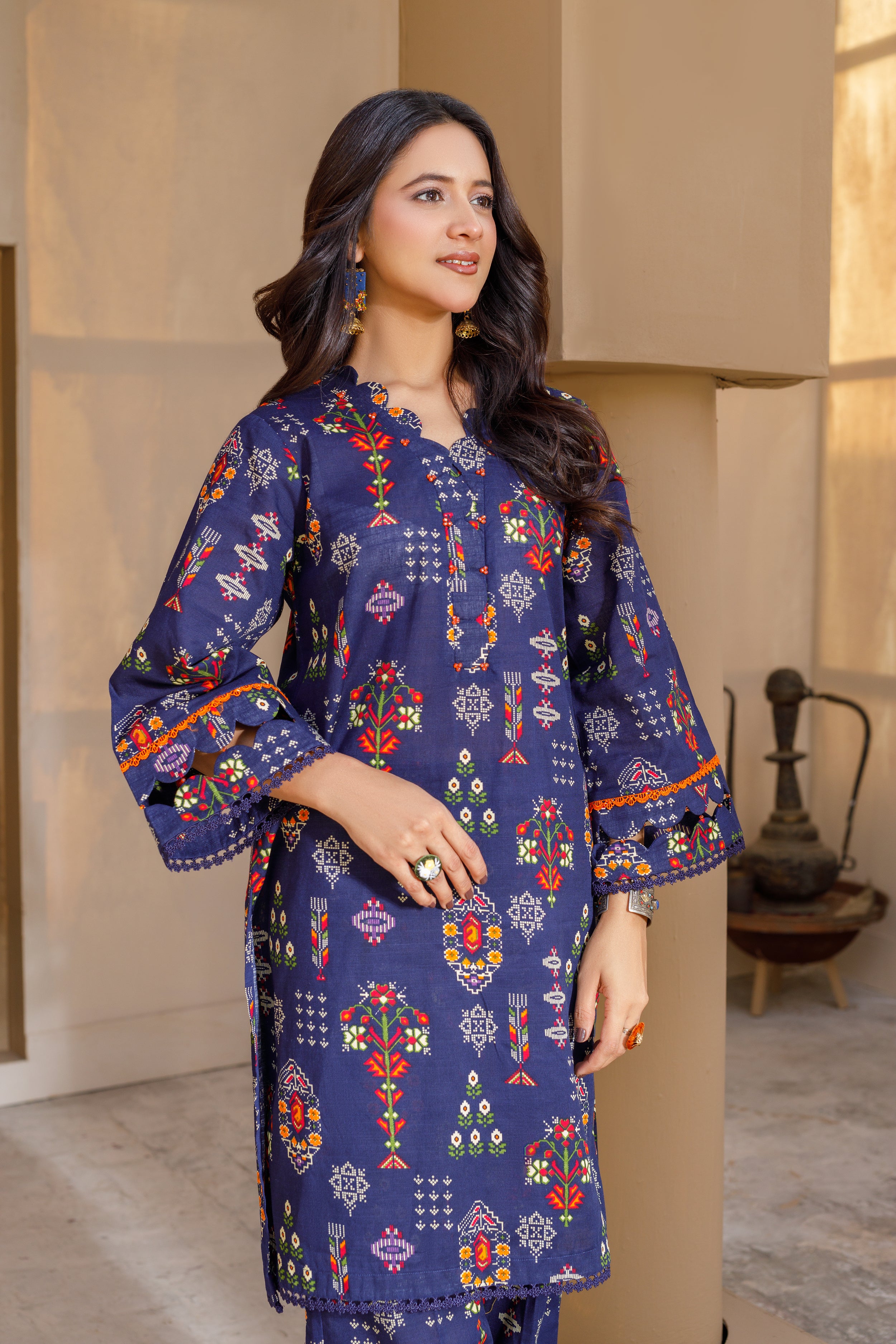 Printed Dress 2Piece Khaddar