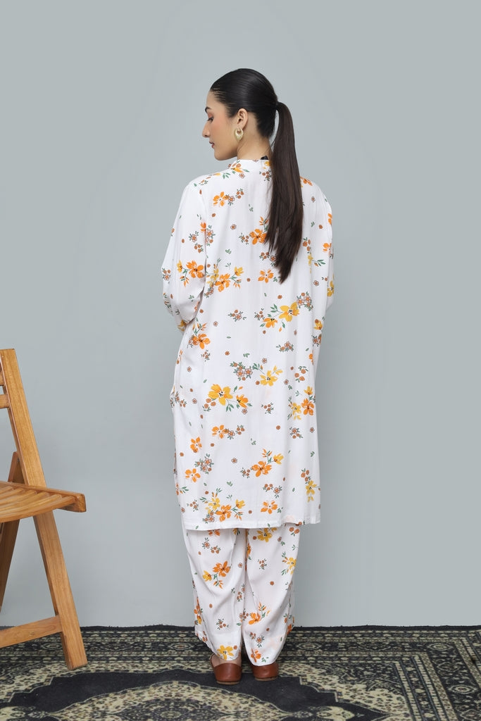 Printed Dress 2Piece Tumbled Linen