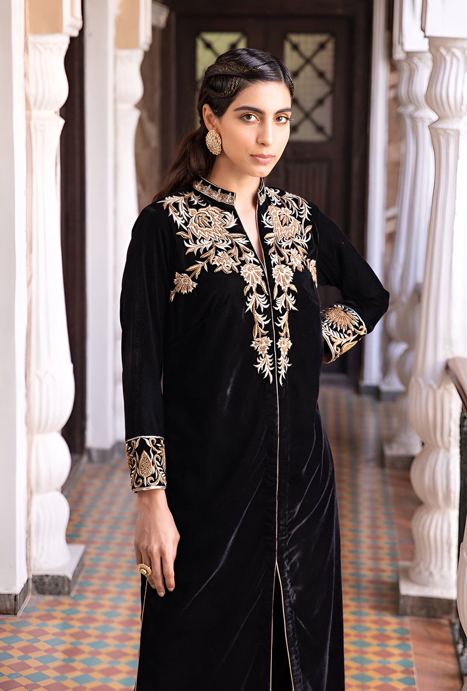 Luxe| Embroidered Velvet