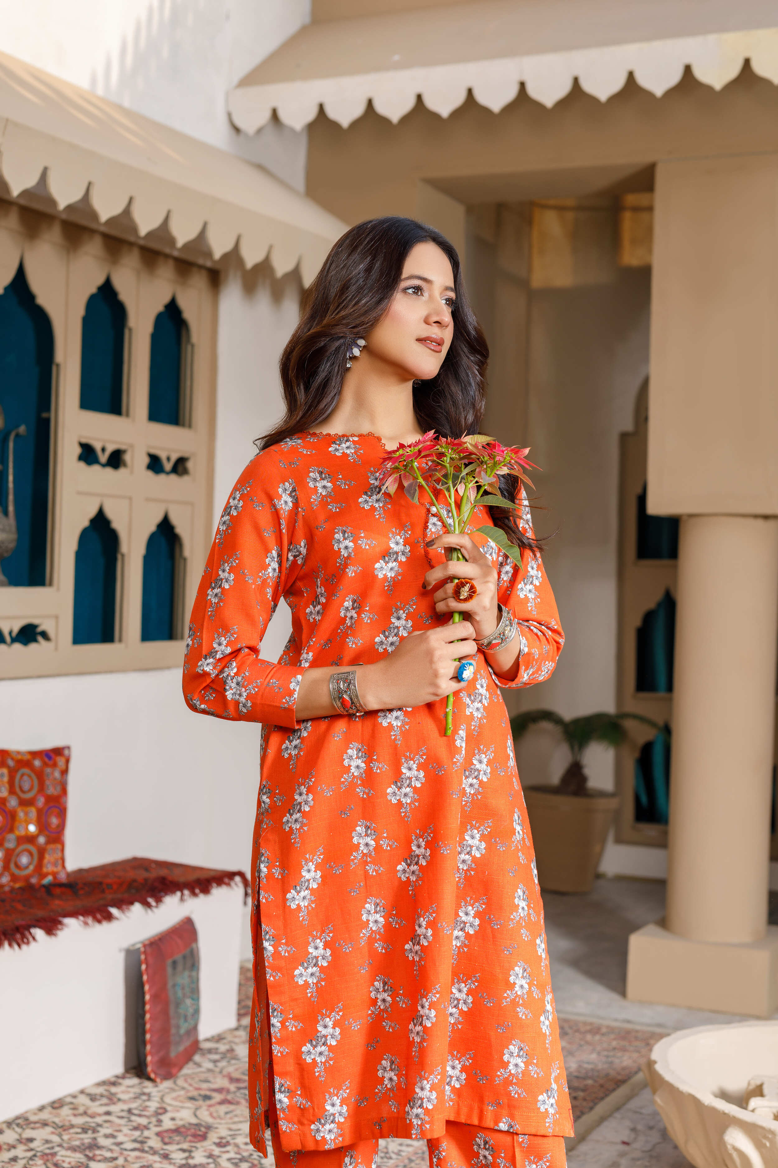 Printed Dress 2Piece khaddar