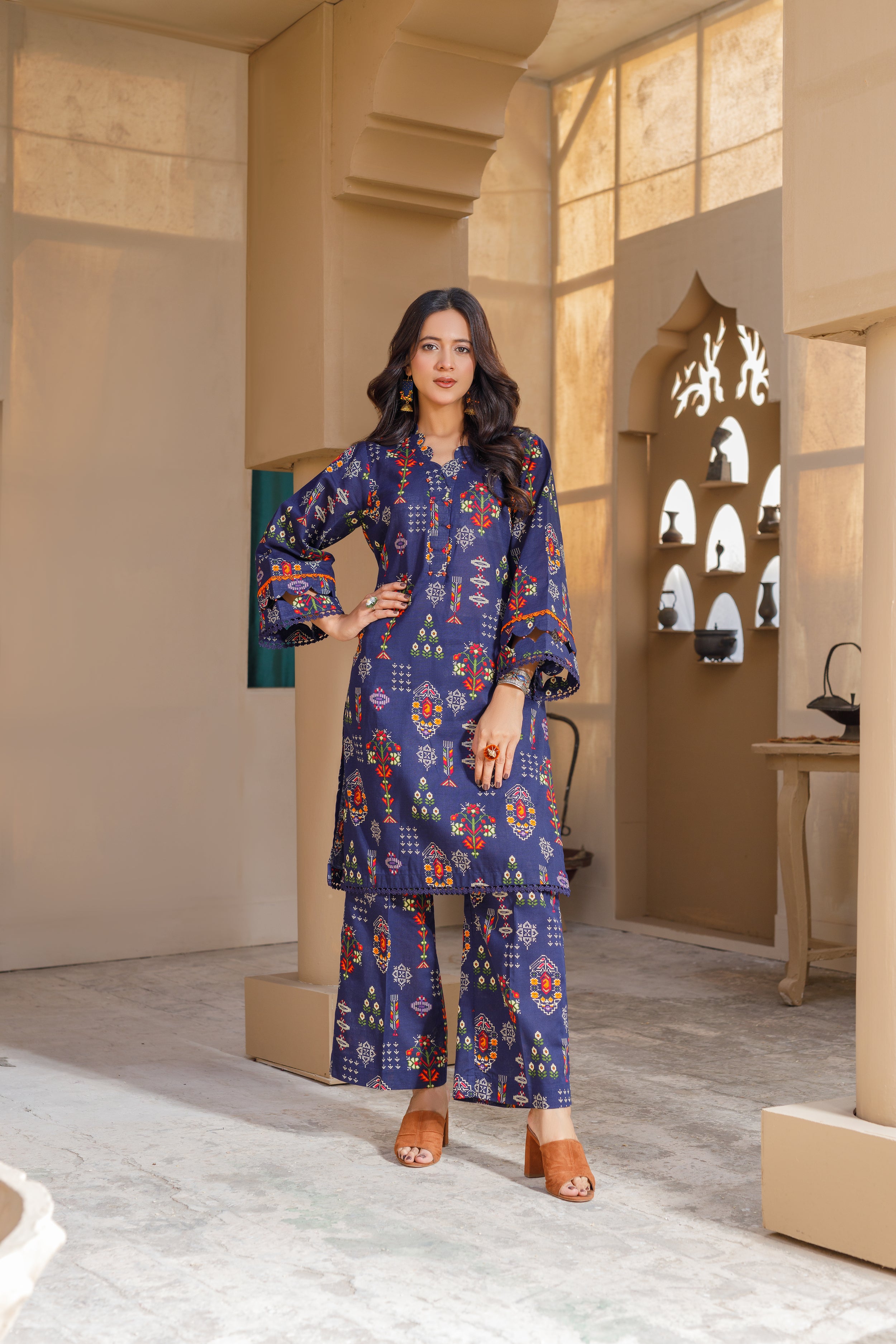 Printed Dress 2Piece Khaddar